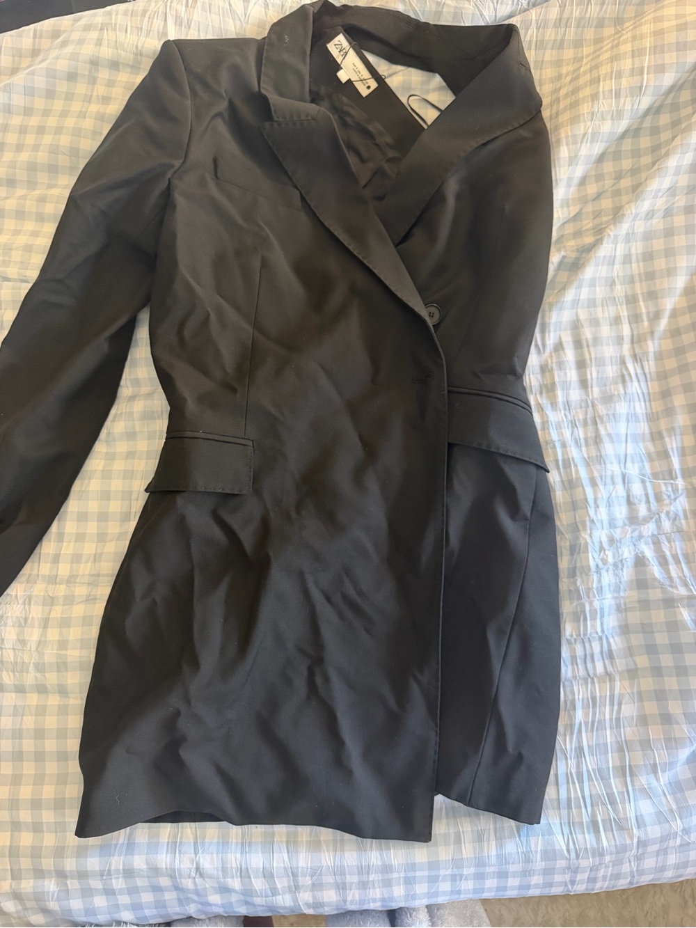 Zara Black Long Sleeve Blazer Dress